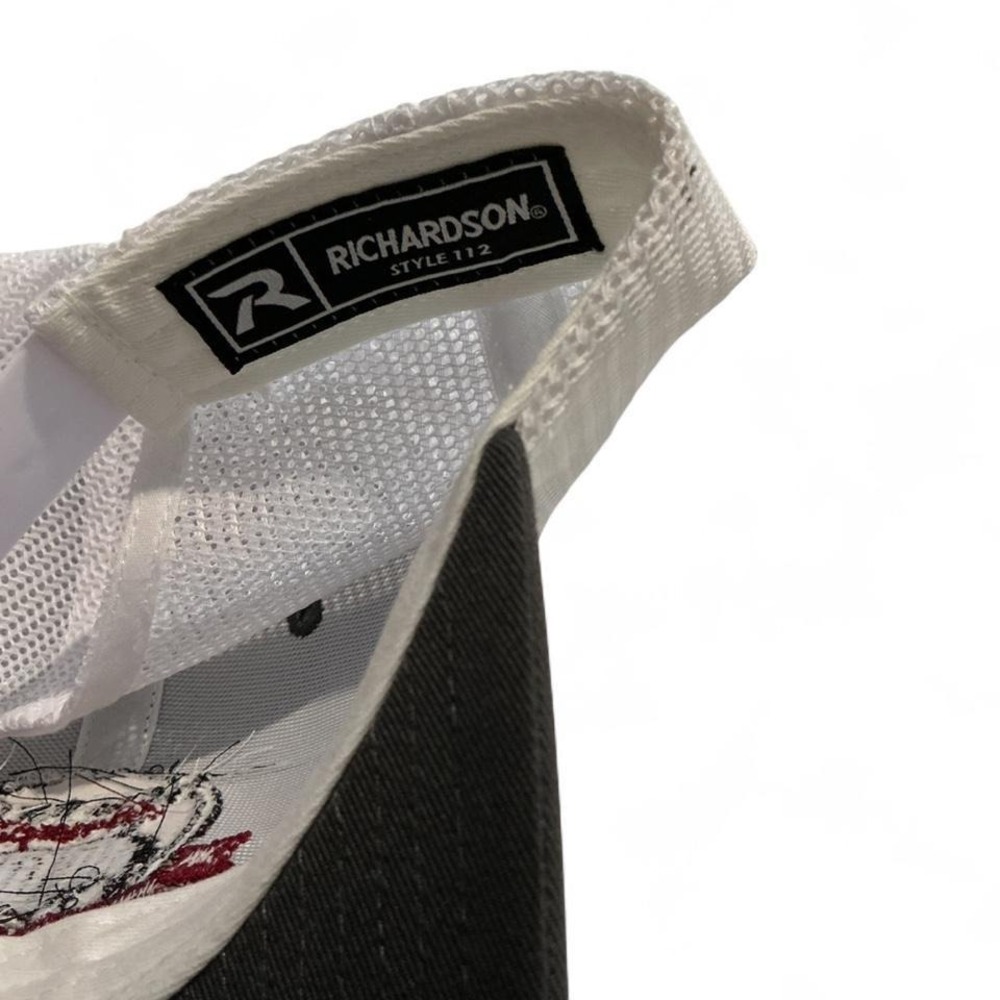 Richardson Trucker Hat Mens‎ OSFM Charcoal White Excellent Hamilton Cow Snapback - Picture 4 of 7